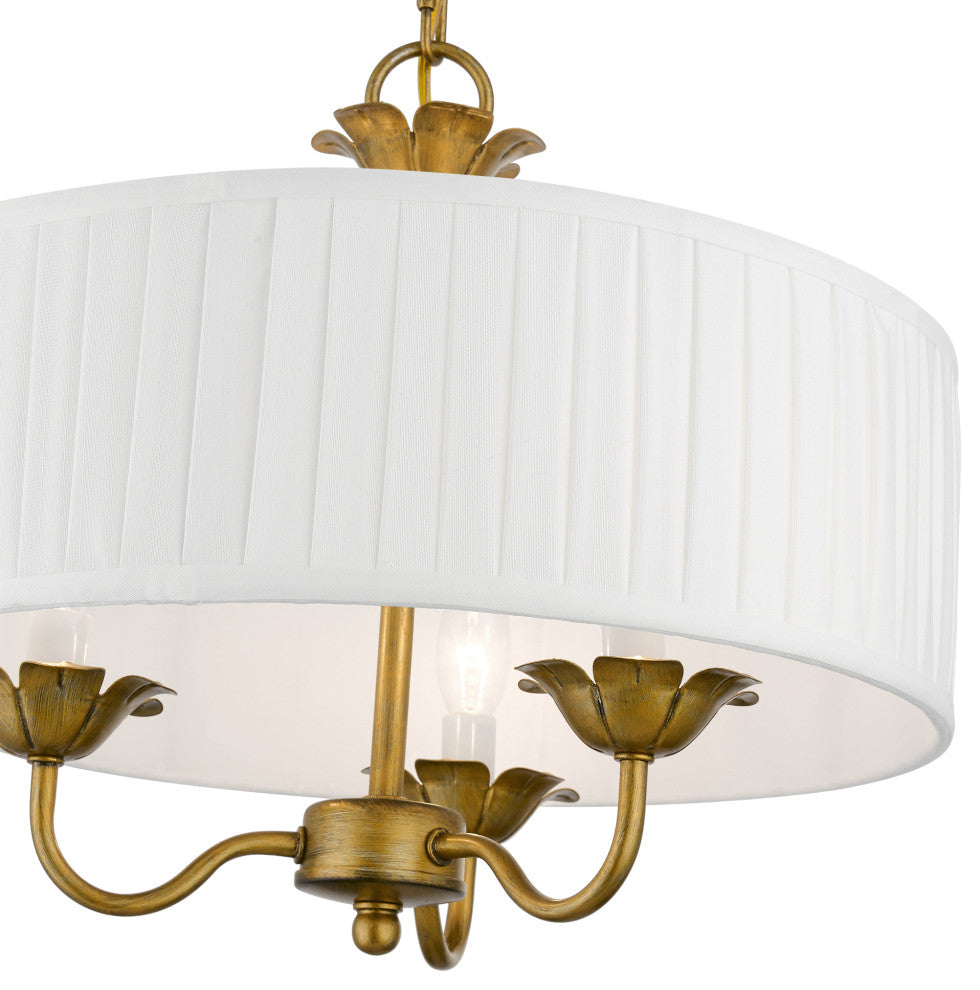 Livex Lighting 3 Light Antique Gold Leaf Pendant Chandelier