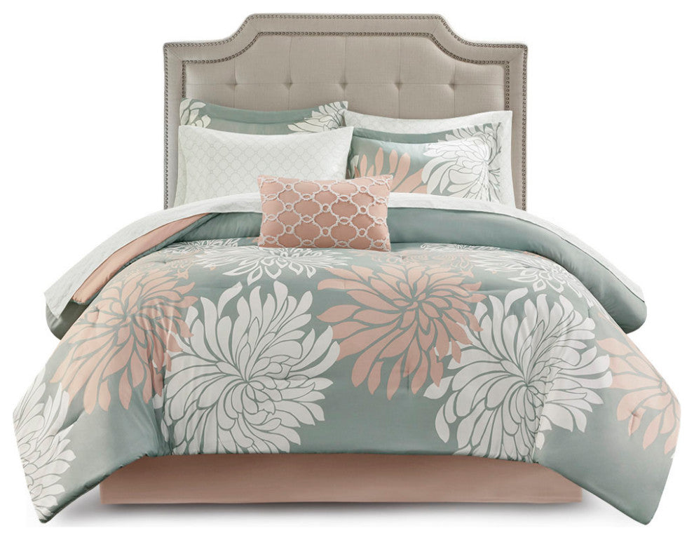 Madison Park Essentials Maible 7 Piece Twin Comforter Set With Cotton Bed Sheets