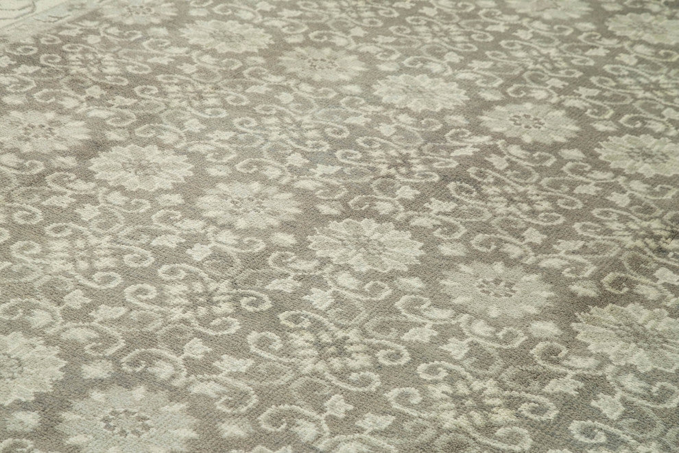 Rug N Carpet - Handwoven Oriental 10' 0" x 13' 9" Soft Grey Oushak Rug