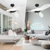 54 in. Indoor White Modern Ceiling Fan without Light