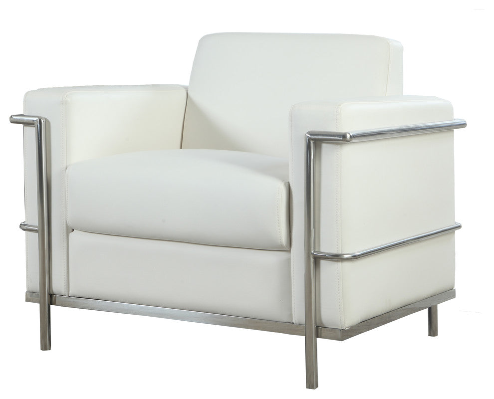 Sherry Modern Living Room Collection, White, Accent Chair
