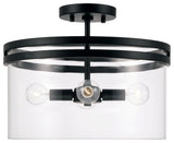 Capital Lighting 248741 Fuller 4 Light 15"W Semi-Flush Drum - Matte Black
