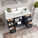 Gara Bath Vanity, Stone Top, Fir Wood Black, 48", Single Vanity, With Mirror