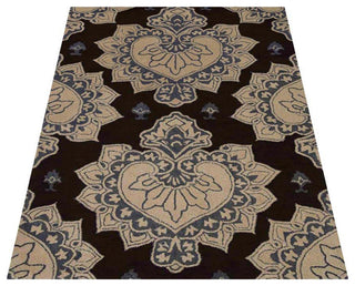 HAND TUFTED WOOL ECO-FRIENDLY AREA RUGS - Rectangle,Cream Brown,Floral