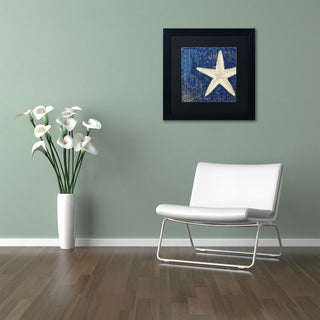 'Coastal Moonlight I Teal' Matted Framed Canvas Art by Pela Studio