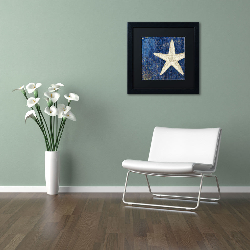 'Coastal Moonlight I Teal' Matted Framed Canvas Art by Pela Studio