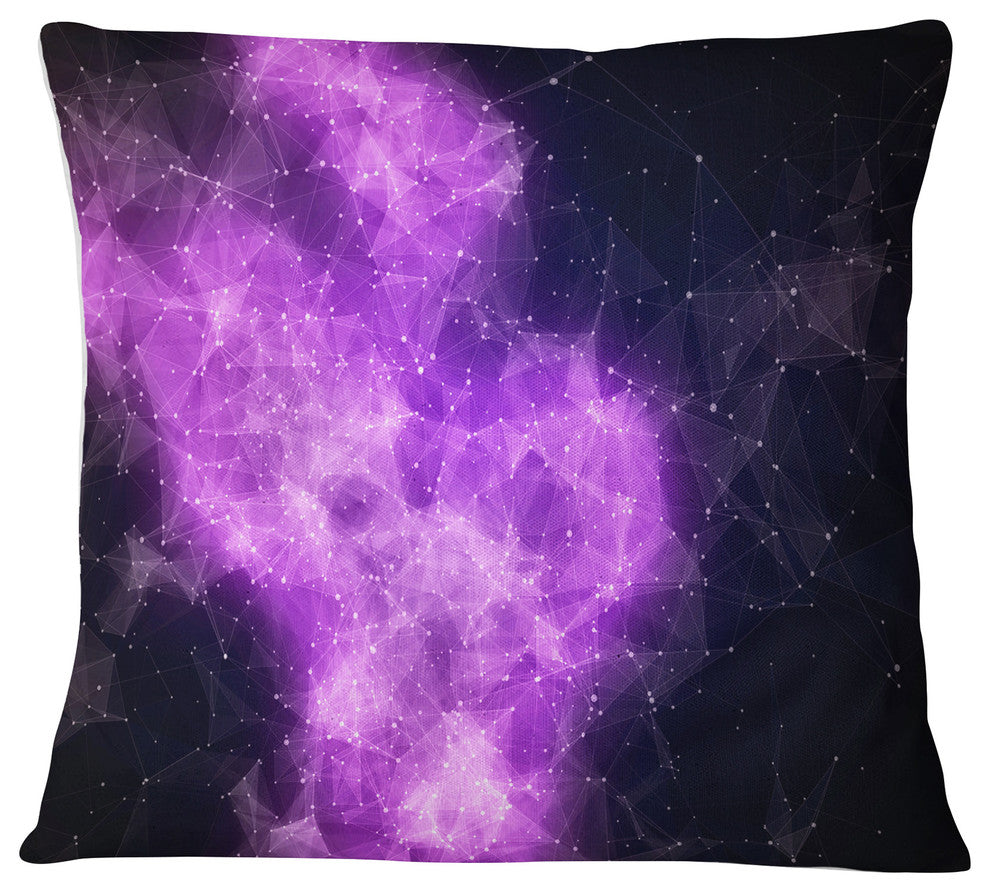 Fractal Violet Nebula Contemporary Throw Pillow, 18"x18"