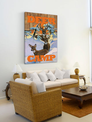 "Deer Camp 2" Painting Print on Canvas by Saturday Evening Post
