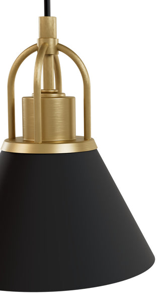 Carrington Isle Luxe Gold and Flat Matte Black 3 Light Pendant Cluster