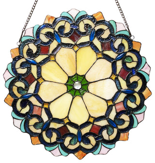 CHLOE Lighting Ayla Victorian Tiffany-Style Glass Window Panel, 18"