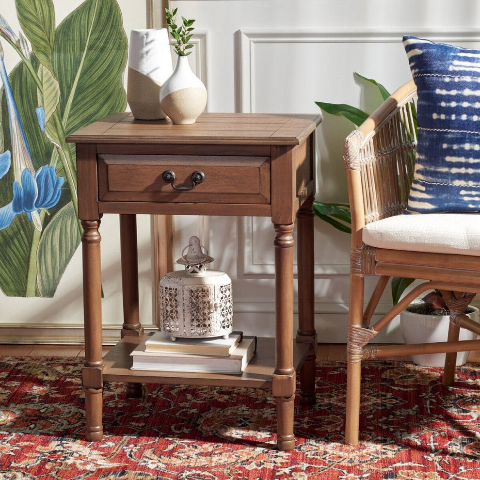 Safavieh Whitney 1 Drawer Accent Table, Brown