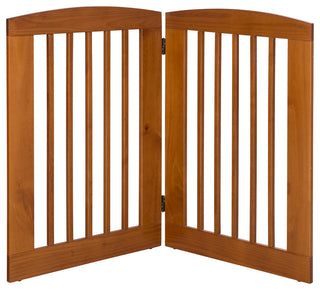 Ruffluv 2 Panel Expansion Pet Gate, Large 36", Chestnut