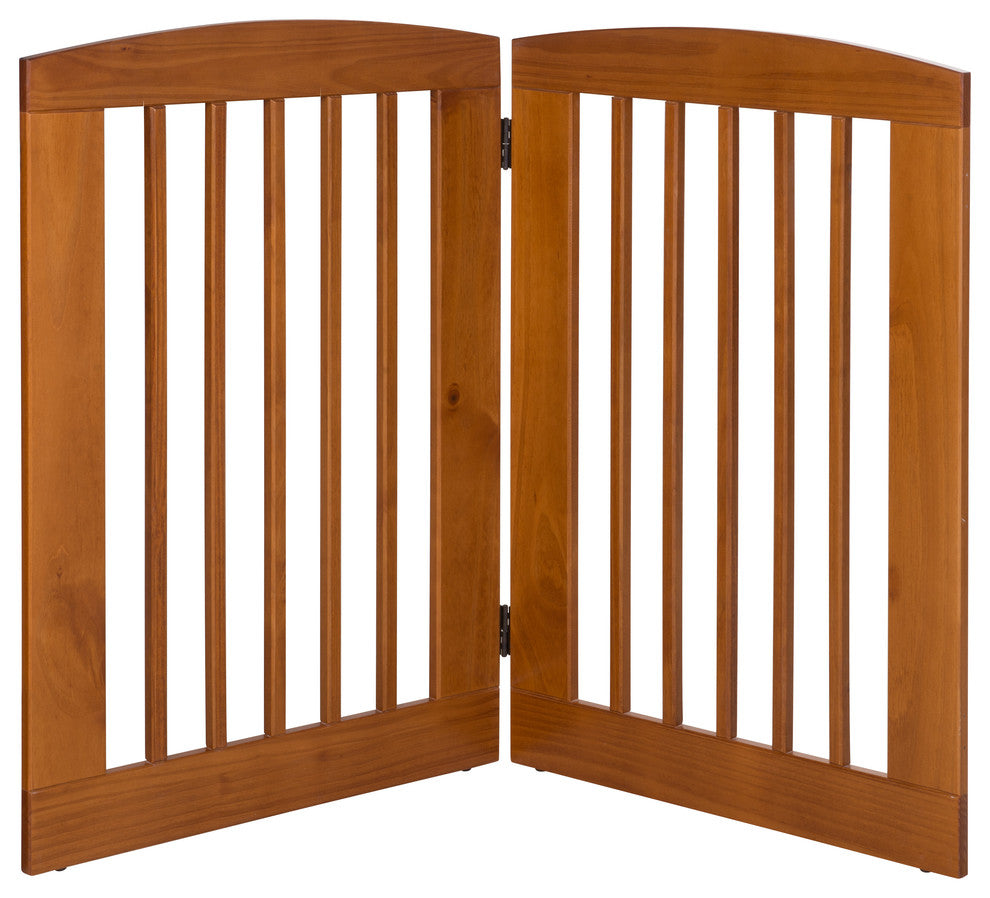 Ruffluv 2 Panel Expansion Pet Gate, Large 36", Chestnut