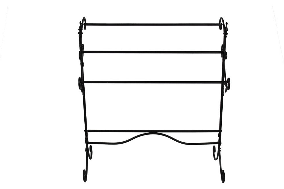 Benzara Spacious Metal Blanket Rack With Three Bars, Black