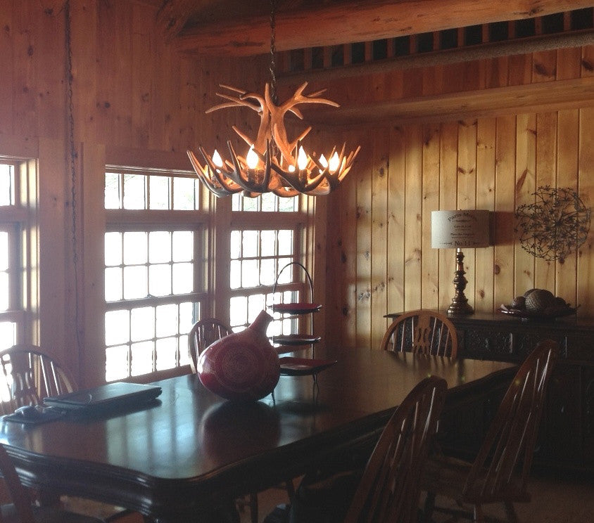 Reproduction Antler Whitetail Chandelier Light, RS-1