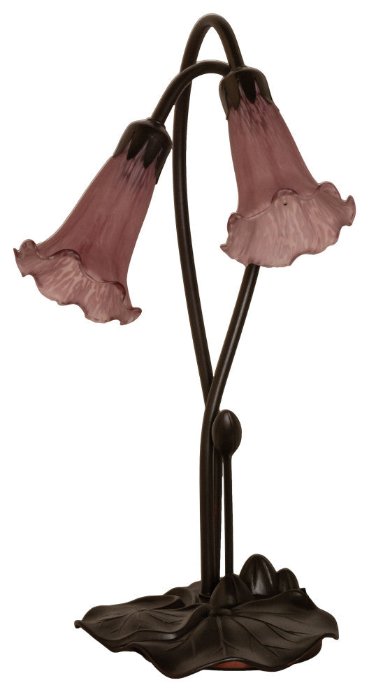 Meyda lighting 13209 16"H Lavender Pond Lily 2 Lt Accent Lamp