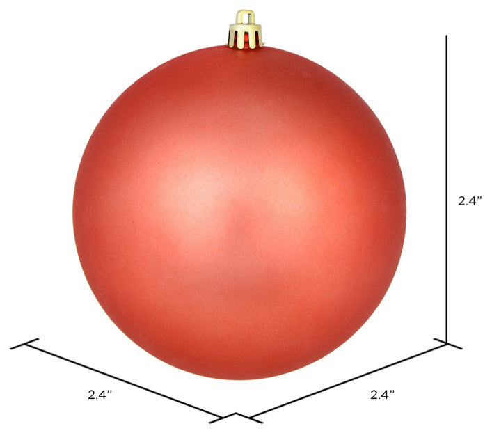 Vickerman 2.4" Coral Matte Ball Ornament, 24 per Bag