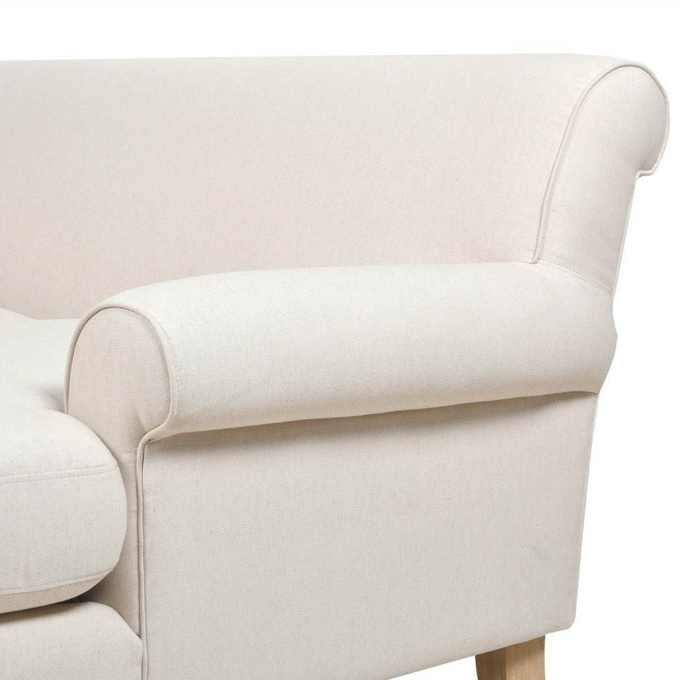 Alana Lawson 88" L-Shape Reversible Sectional Sofa, Light Beige Linen