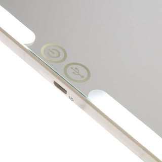 Touch Pad 2.0 Rechargeable LED Makeup Mirror with Flip Cover, White Marble