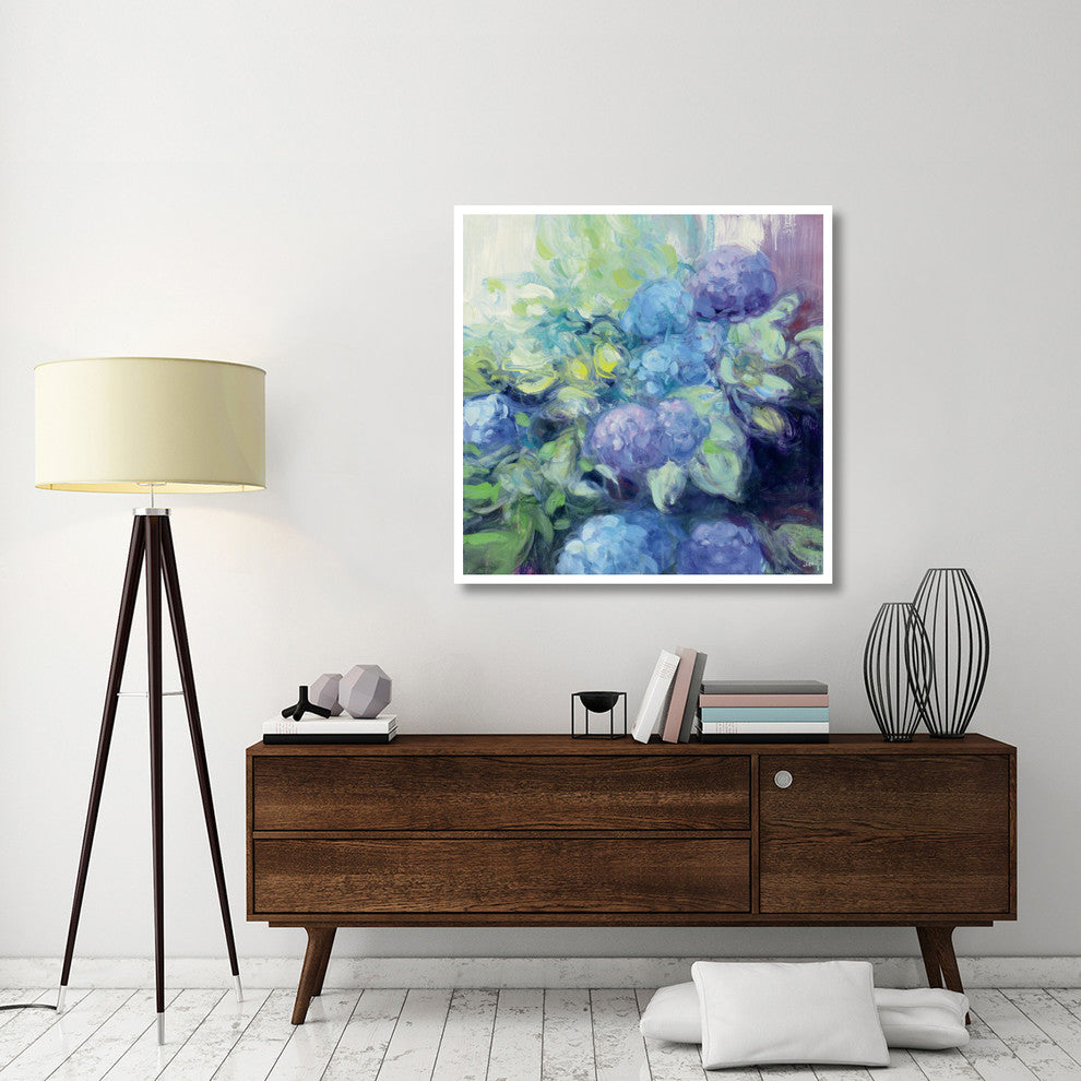 "Bright Hydrangea III" Digital Paper Print by Julia Purinton, 42"x42"