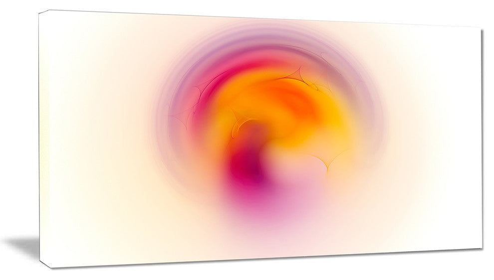 Pink Yellow Luminous Misty Sphere, Abstract Canvas Art Print, 32x16