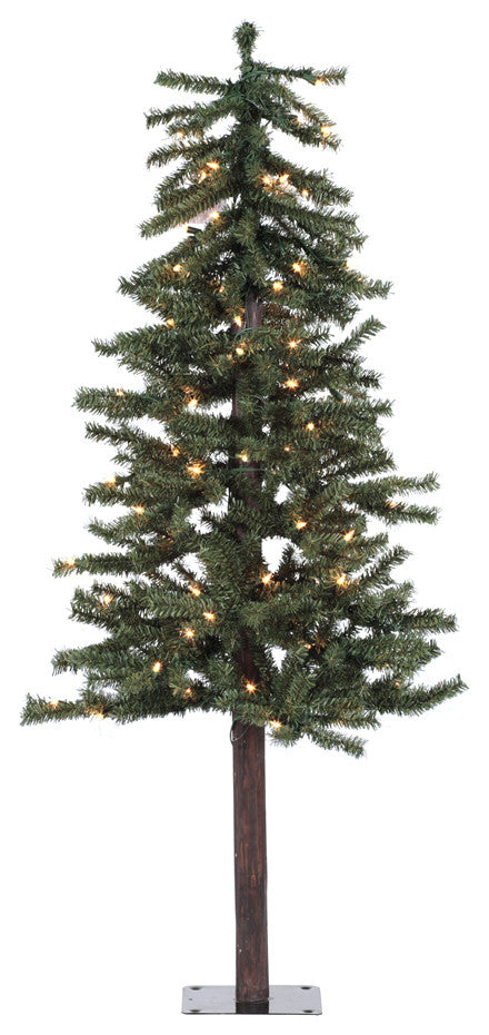 Vickerman A805141 4' Natural Alpine Artificial Christmas Tree, Clear Lights