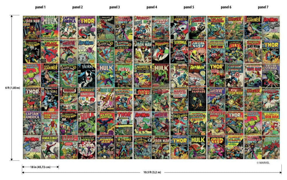 Marvel Comic Cover Peel And Stick Mural