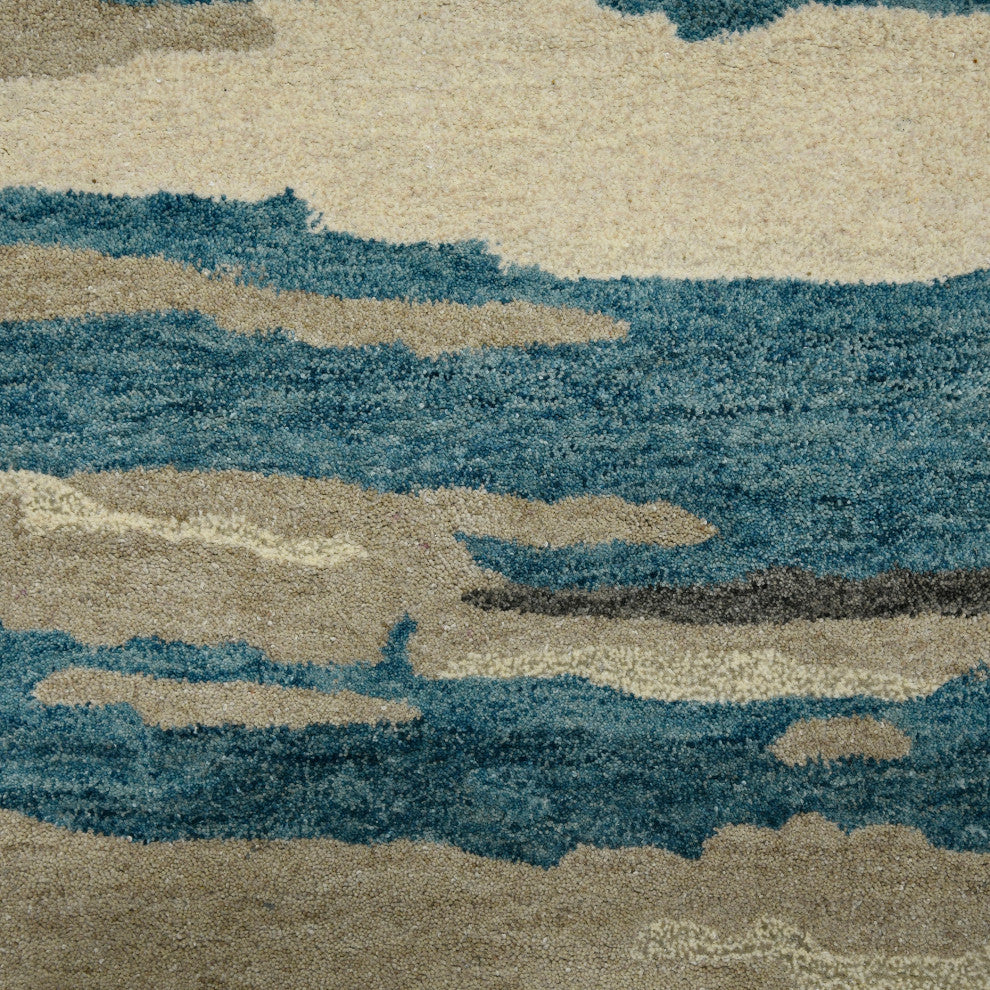 Abstract Gunter Area Rug, Blue, 2' x 3', Abstract