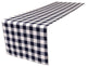LA Linen Gingham Checkered Table Runner 14"x108", White and Navy
