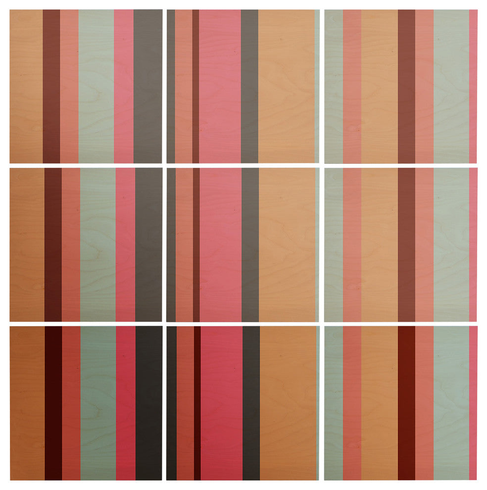 Deny Designs Natalie Baca Baja Mexicali Stripe Wood Wall Mural, 4'x4'