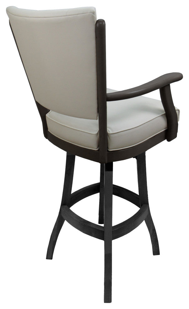 Classic Extra Tall Bar Stool, Ocean Beige Vinyl, Dark Gray, 34"