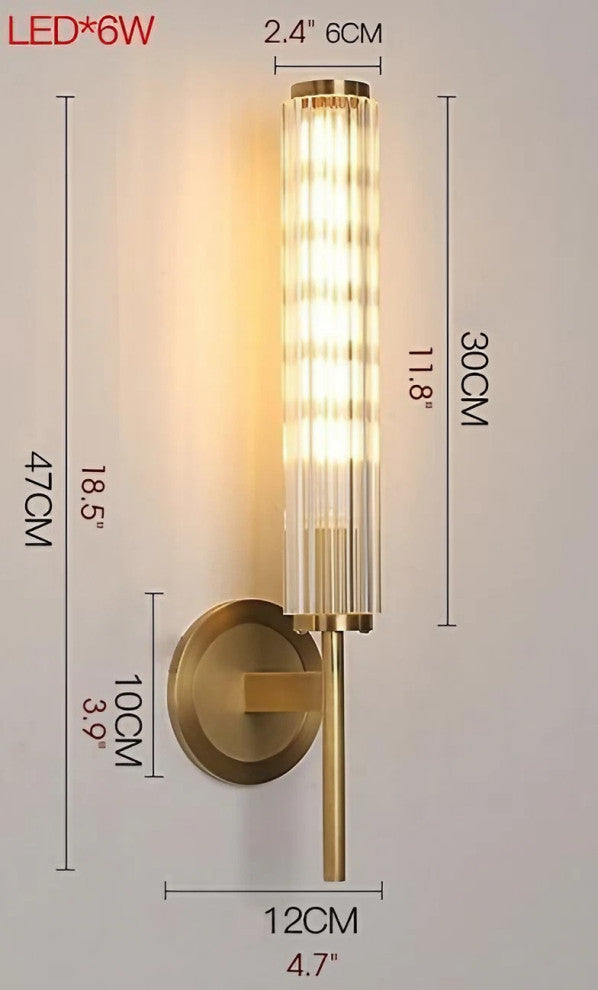 Pontevedra | Luxury Glass Copper Wall Sconce, Glass Style A