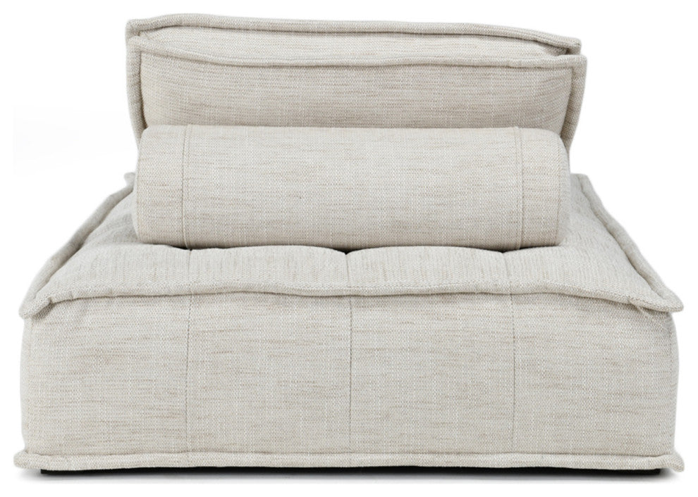 Low Ivory Modern Chaise Sofa