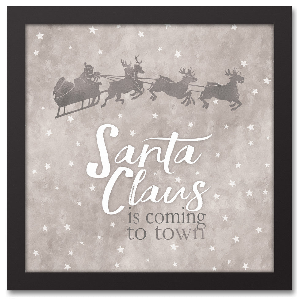 Snowy Sleigh Ride 12x12 Black Framed Canvas