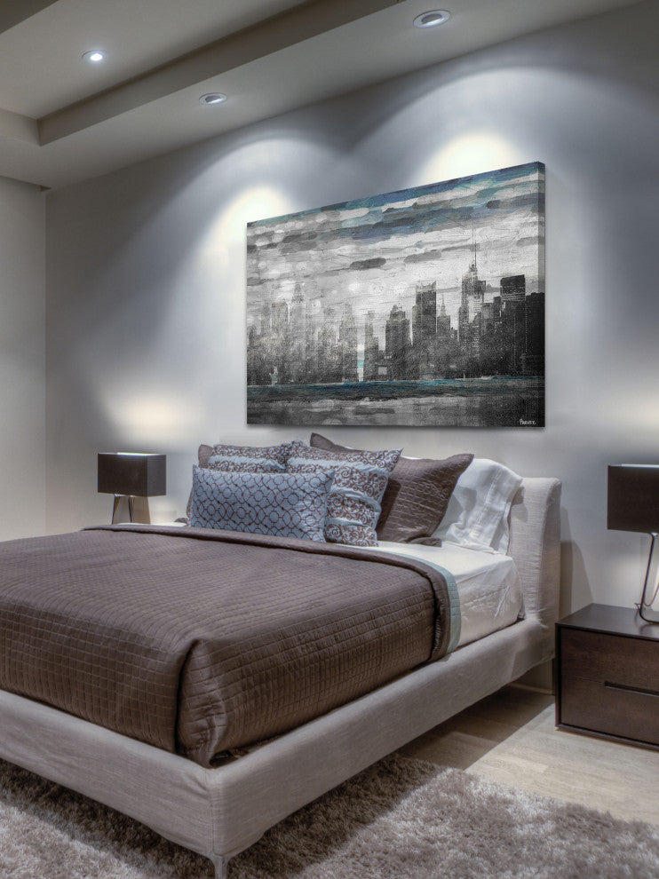 "Sunset in NYC" Print on Canvas, 18"x12"