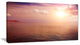 "Pink Sky Over Dark Beach At Sunset" Seashore Canvas Print, 32"x16"