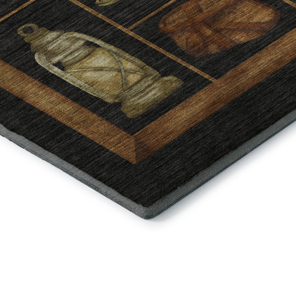 Addison Premium Washable Mayfield AMF144 Black 3' x 5' Rug