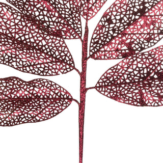 Vickerman L154205 22" Burgundy Glitter Magnolia Artificial Christmas Spray