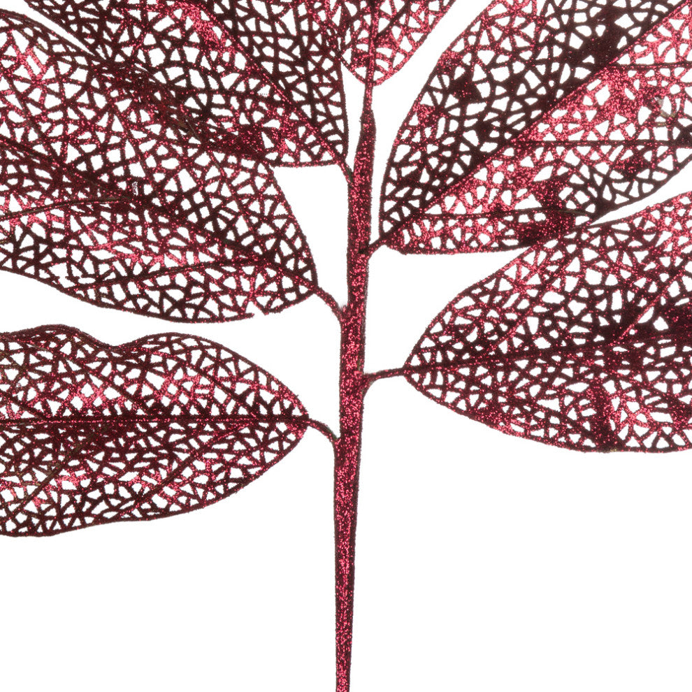 Vickerman L154205 22" Burgundy Glitter Magnolia Artificial Christmas Spray