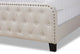 Annalisa Modern Beige Fabric Upholstered Button Tufted Full Size Panel Bed