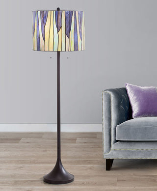 Barossa Modern Tiffany Floor Lamp, Purple, 61"