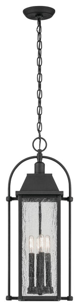 25.75" 4-Light Outdoor Hanging Light With Clear Seeded Glass