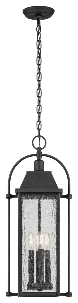 25.75" 4-Light Outdoor Hanging Light With Clear Seeded Glass