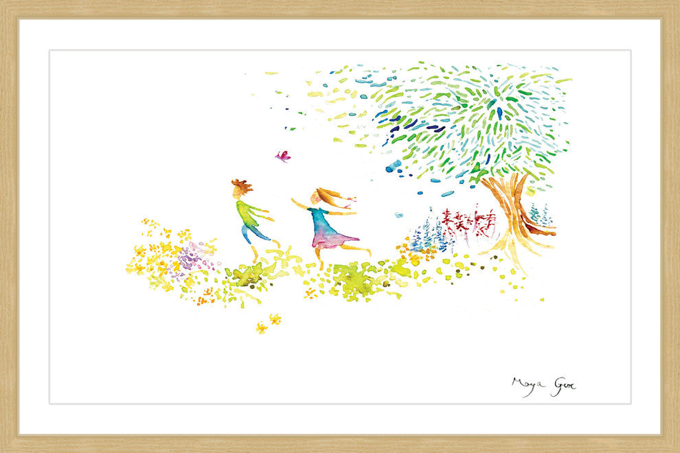 Marmont Hill, "Girl and Boy" by Maya Gur Framed Painting Print, 24x16