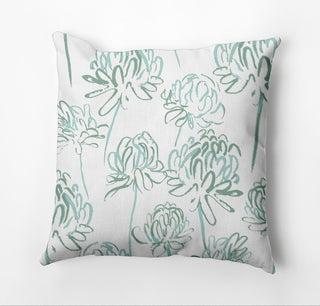 Blossom Bouquet Pillow, Green, 16"x16"