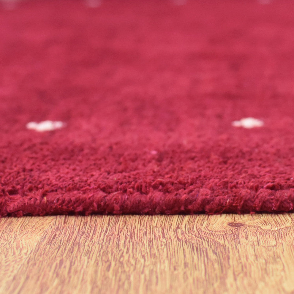 HAND KNOTTED LOOM SILK ECO-FRIENDLY AREA RUGS -6'x9',Rectangle,Red,Contemporary