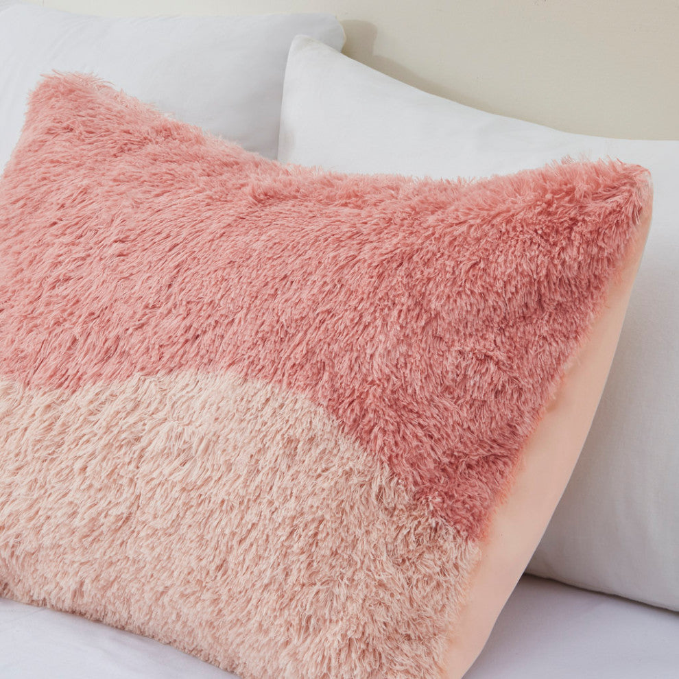 Intelligent Design Cassie Ombre Shaggy Faux Fur Duvet Cover Set
