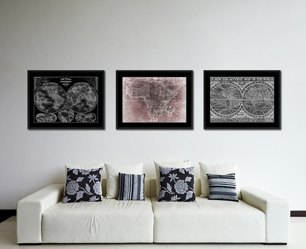 Africa Mapmaker Vintage Vivid Sepia Map Canvas, 16"x21"