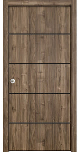 Bi-fold Doors 56 x 96 | Planum 0015 Walnut with  | Sturdy Tracks