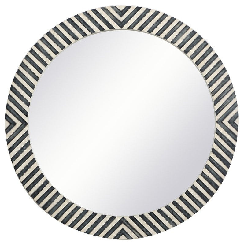 Otto Round Mirror, 28", Chevron